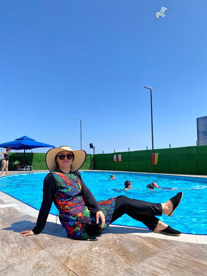 Renkli Batik Desenli Uzun Kollu Bohem Mayo - Görsel 5