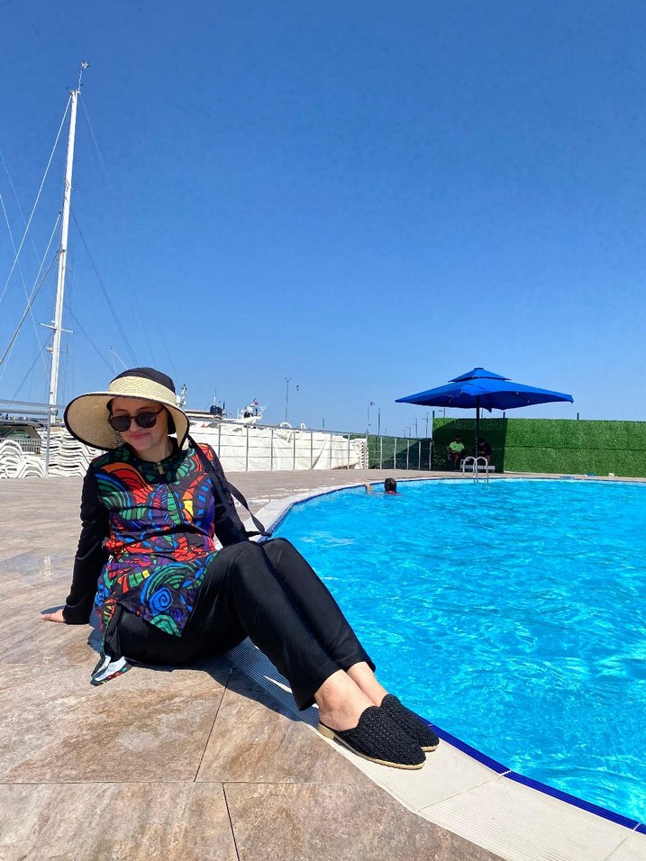 Renkli Batik Desenli Uzun Kollu Bohem Mayo - Görsel 3