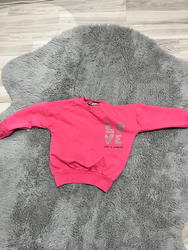 Kız Çocuk Pembe Renkli Sweatshirt - Görsel 2