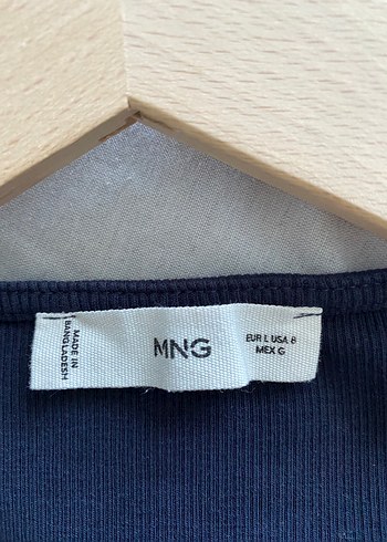 Mango MANGO Lacivert Kolsuz Midi Keten Elbise