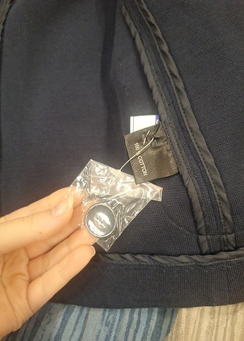 Tara Lacivert Pamuk Ceket L Beden - Görsel 3