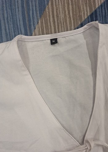 Bağlamalı Beyaz Gömlek 38 Beden - Görsel 2