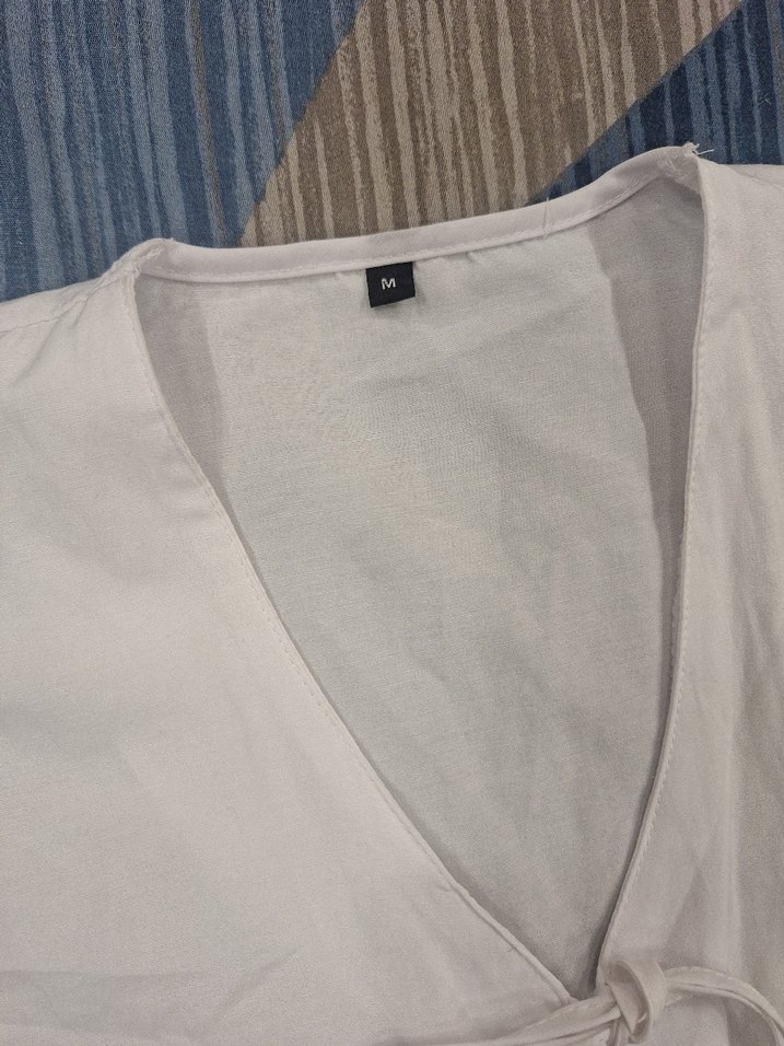 Bağlamalı Beyaz Gömlek 38 Beden - Görsel 2