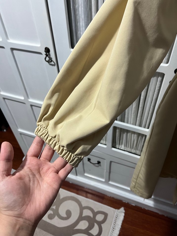 Krem rengi  Midi trençkot - Görsel 5