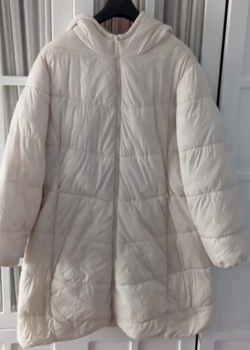 LC Waikiki krem Kapüşonlu Kadın Mont - Görsel 6