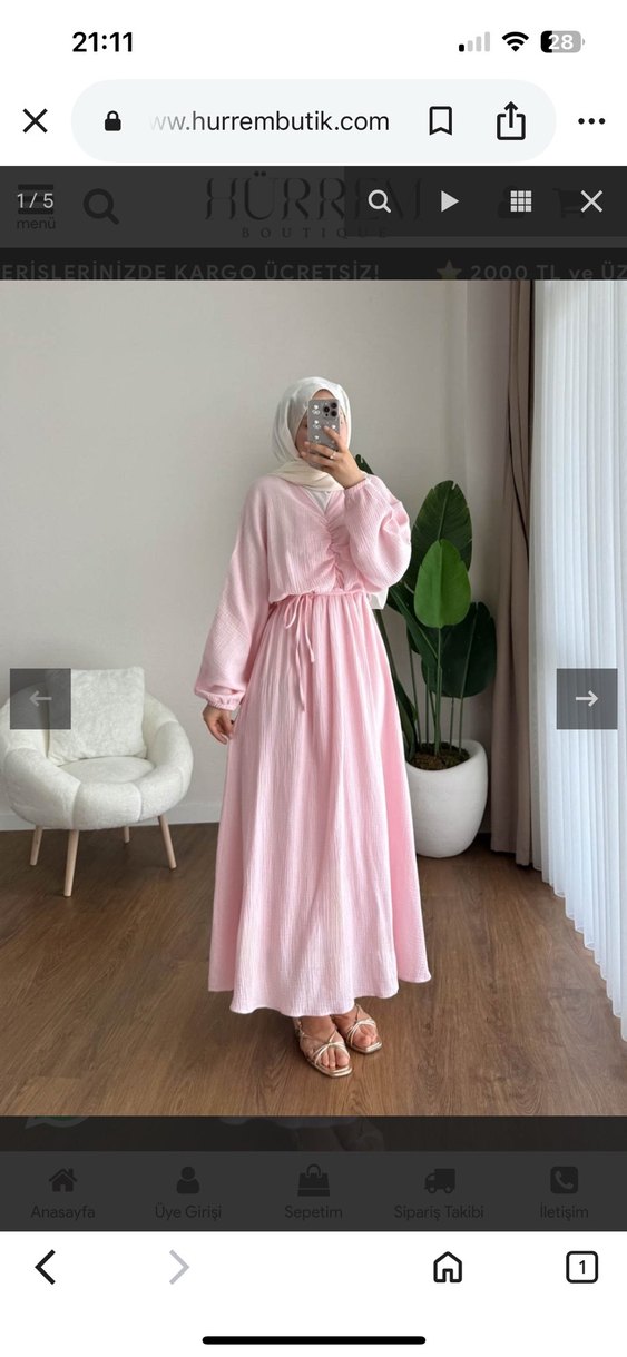 Müslin kadın elbise - Görsel 3