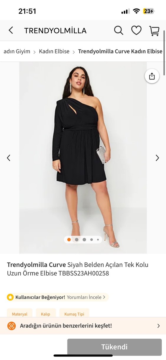 Tek Omuzlu Siyah Uzun Abiye Elbise - Görsel 2