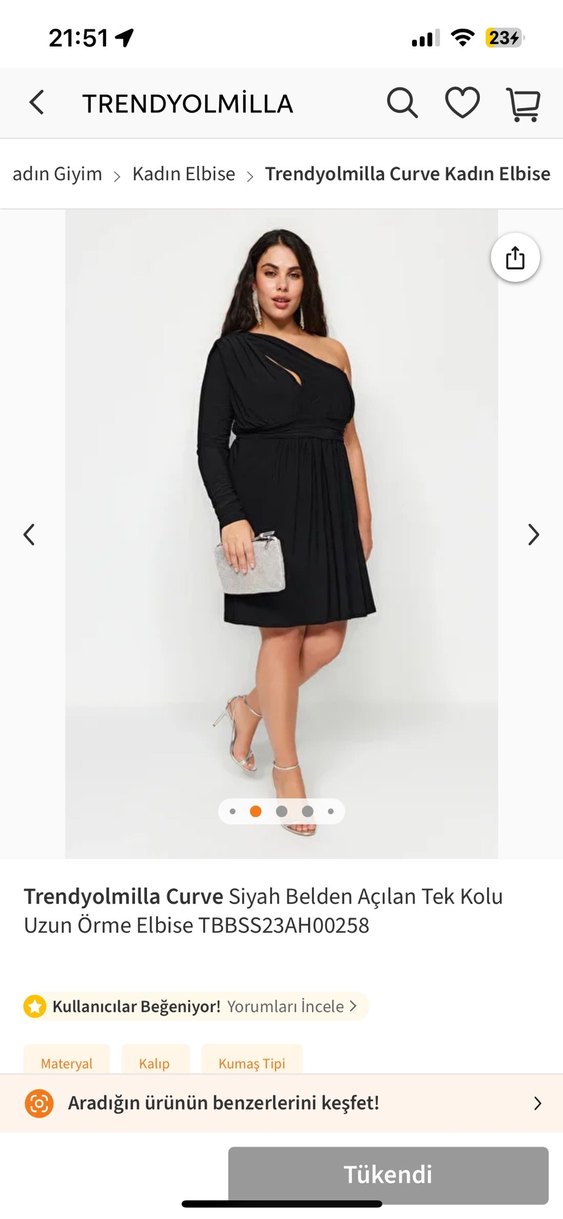 Tek Omuzlu Siyah Uzun Abiye Elbise - Görsel 3