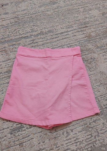 11-12 Yaş Beden pembe Renk LC Waikiki Pembe Basic Kız Çocuk Şort Etek