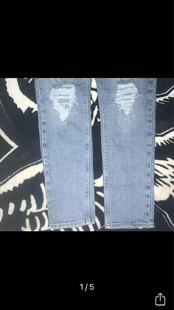 Yırtık kadın skinny jean