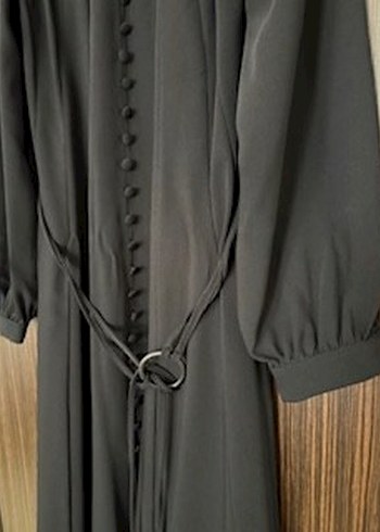 Düğmeli Uzun Siyah Gotik Elbise