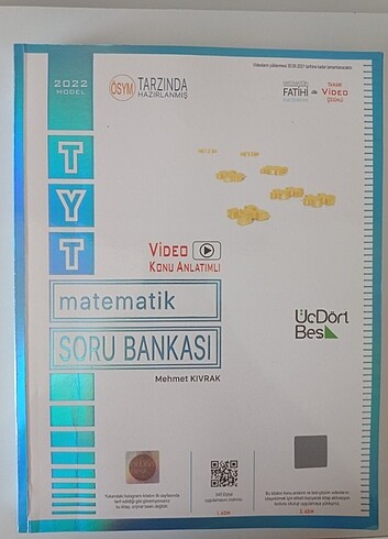 ÜÇ DÖRT BEŞ YAYINLARI TYT MATEMATİK SORU BANKASI 