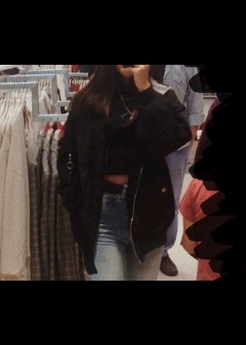 Siyah Kapüşonlu Fermuarlı Kadın Ceket - Görsel 3