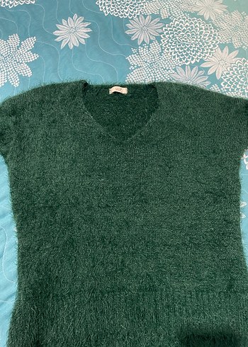 Kadın Yeşil Bohem Örgü Kazak - Görsel 2