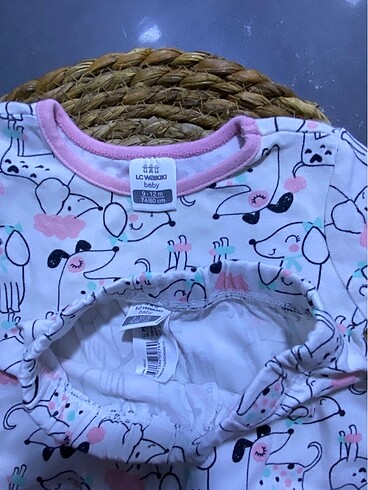 9 Ay Beden beyaz Renk Kız bebek pijama takımı