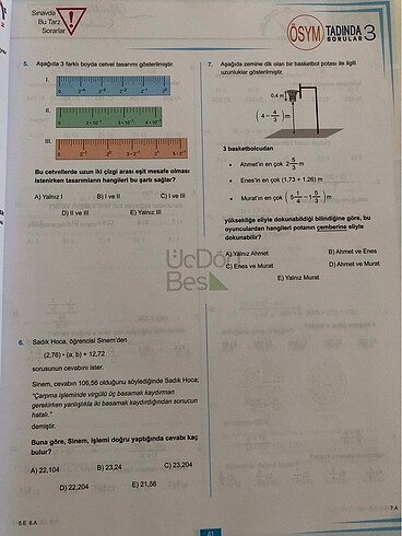  Beden 345 matematik soru bankası