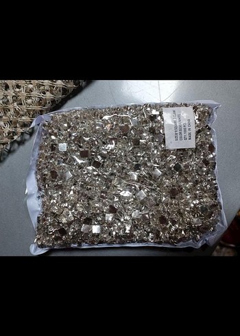 Beden 5x10 mm Gri Altın Kristal 1000 Adet