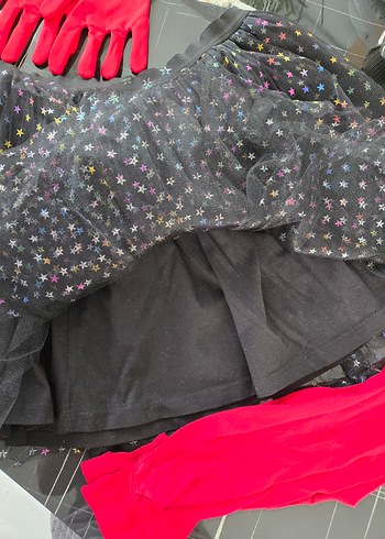 Tütülü Çocuk Eteği,bel çantası ,kırmızı eldiven ve muz çorap - Görsel 4