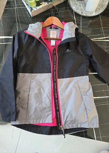 Decathlon 12 yaş kız Çocuk Gri Fermuarlı Street Wear Ceket - Görsel 3