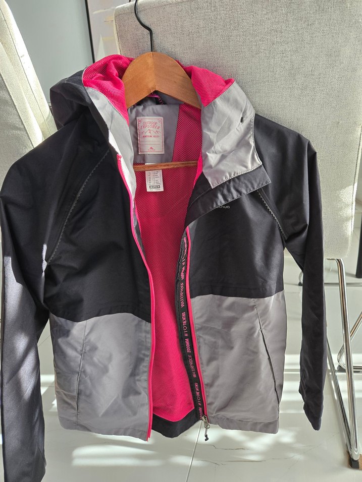 Decathlon 12 yaş kız Çocuk Gri Fermuarlı Street Wear Ceket - Görsel 2