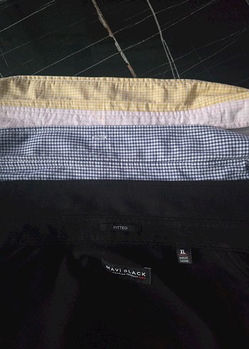 2 adt polo slim fit L gömlk v 1 mavi marka siyah gömlk v 2 çorap - Görsel 8