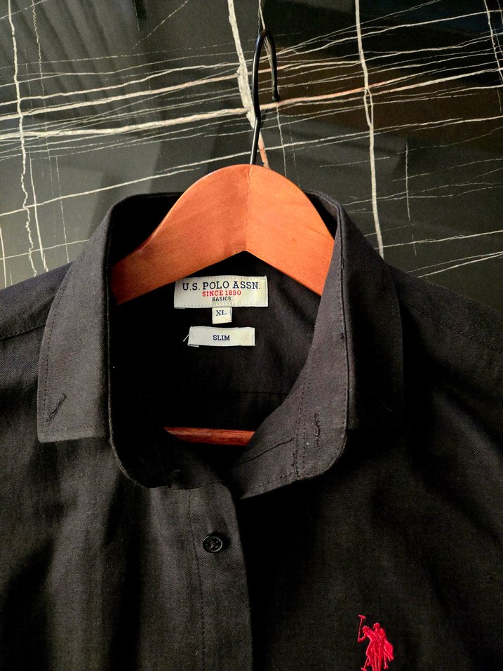 Polo XL siyah gömlek,DS damat XL slim fit gömlek,Lufian kazak - Görsel 2