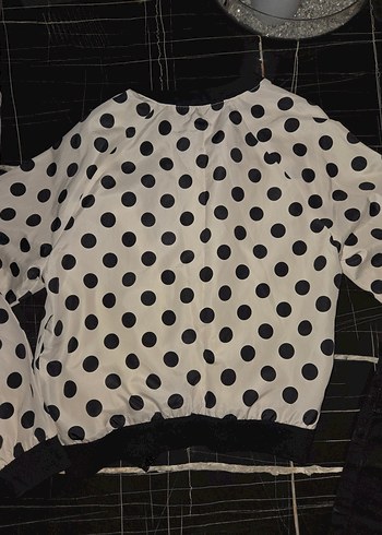 H&M siyah Puantiyeli Mini kız çocuk Ceket.Siyah mini etek. - Görsel 6