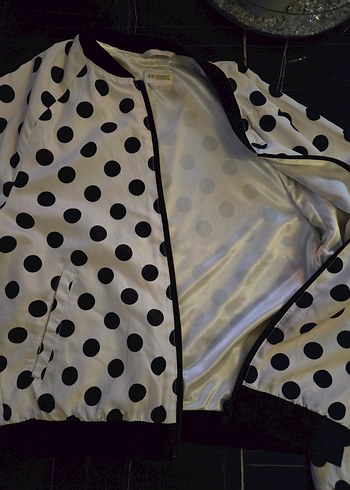 H&M siyah Puantiyeli Mini kız çocuk Ceket.Siyah mini etek. - Görsel 5