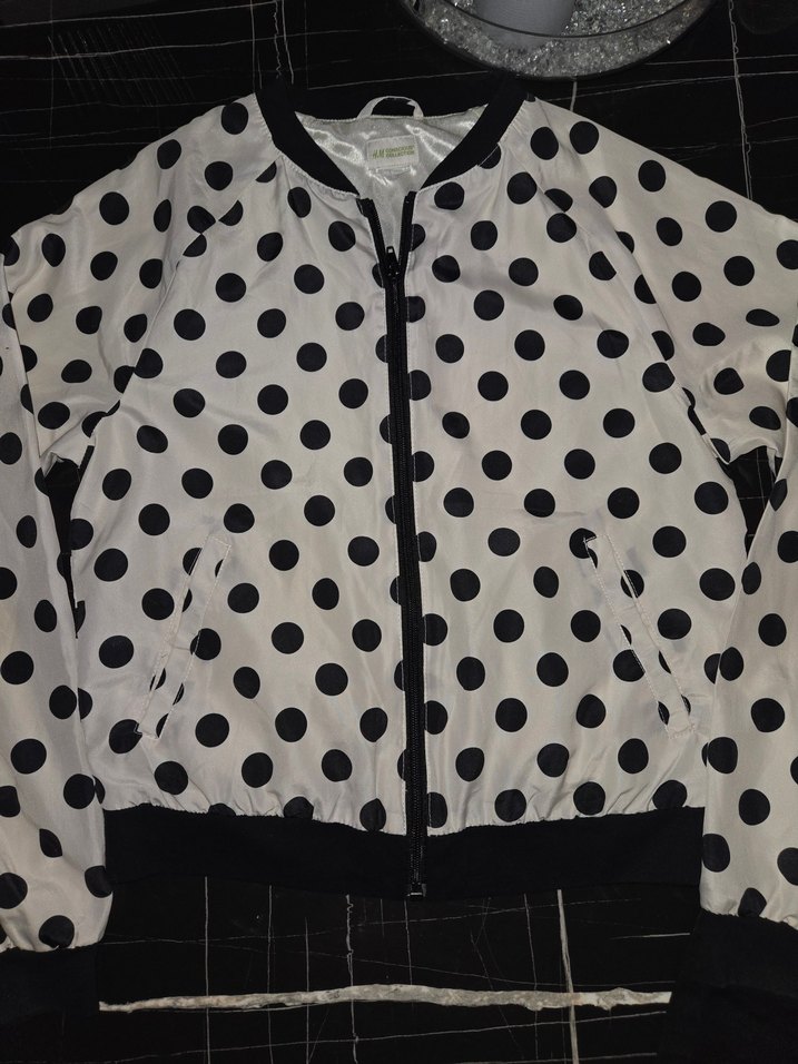 H&M siyah Puantiyeli Mini kız çocuk Ceket.Siyah mini etek. - Görsel 4