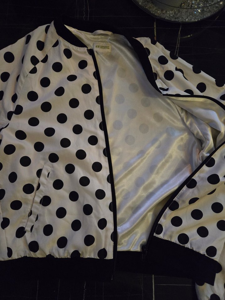 H&M siyah Puantiyeli Mini kız çocuk Ceket.Siyah mini etek. - Görsel 5