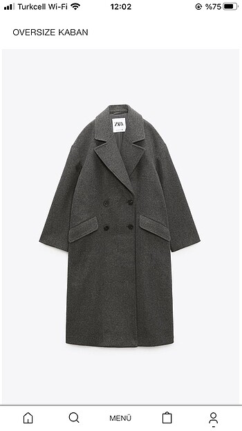 Zara oversize kaban