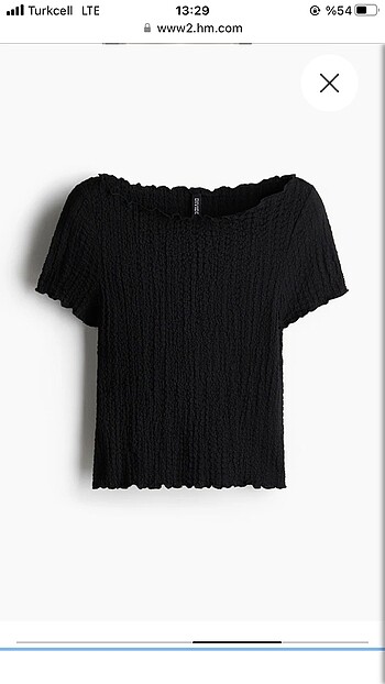 H&M HM overlok detaylı krinkle üst