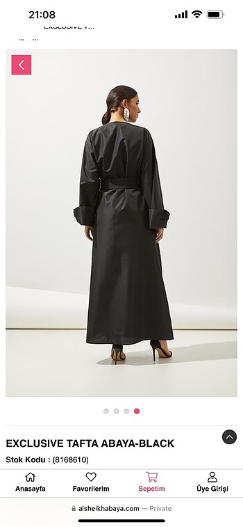diğer Beden siyah Renk Al sheikha EXCLUSIVE TAFTA ABAYA