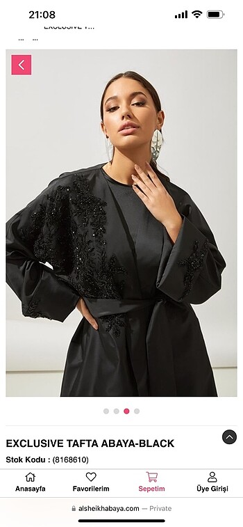 diğer Beden Al sheikha EXCLUSIVE TAFTA ABAYA