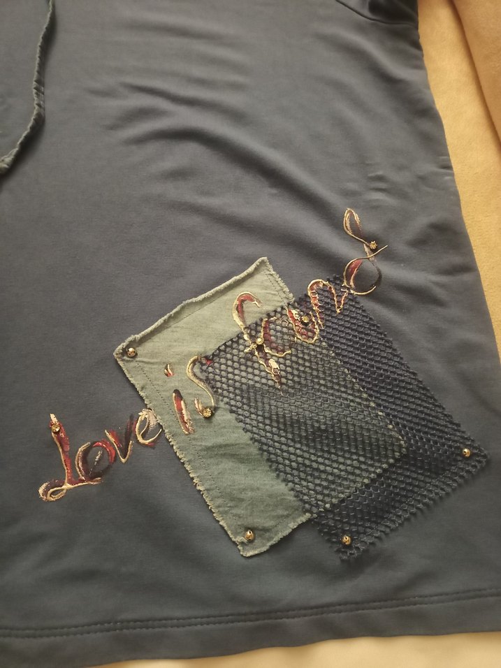 Kapüşonlu Kısa Kollu Sweatshirt - Görsel 2