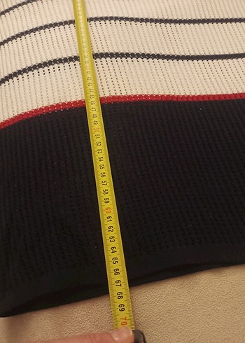 Kadın Çizgili Triko Kazak - Görsel 3