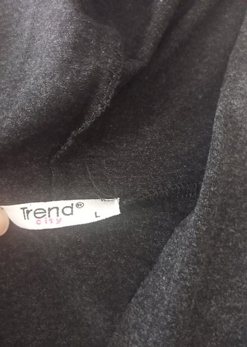 l Beden Gri Kapüşonlu bluz