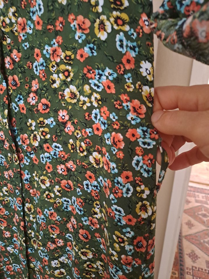 Çiçek Desenli Uzun  Elbise - Görsel 5