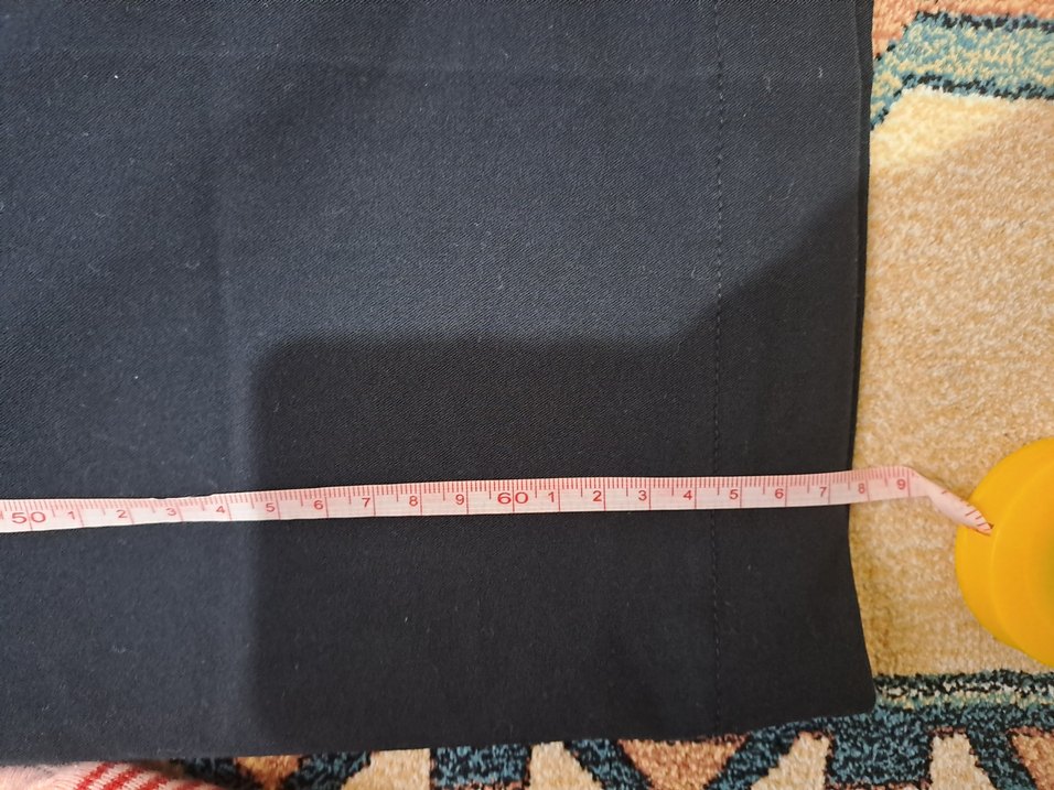 Siyah pamuk -polyester ,Beli önden bağlamalı Rahat Pantolon - Görsel 4