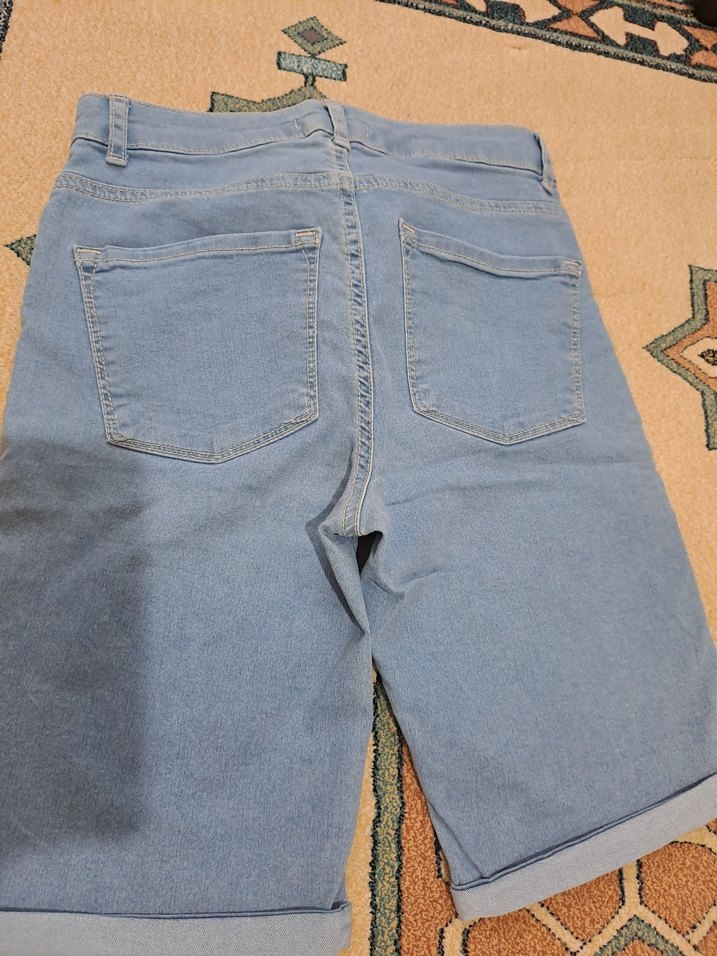 Mavi Rahat Kesim Kadın Mini Denim Şort - Görsel 2