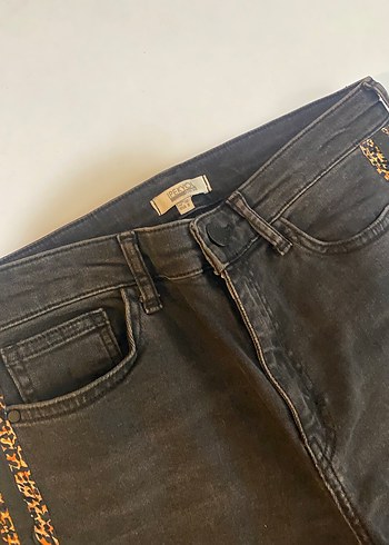 İpekyol leopar detaylı siyah jean - Görsel 3