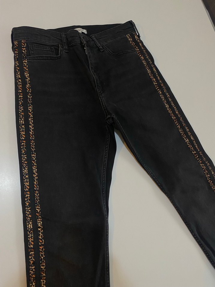 İpekyol leopar detaylı siyah jean - Görsel 2