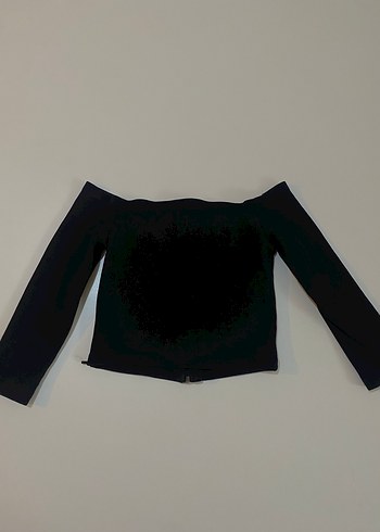 Twist fermuarlı düşük omuz bluz - Görsel 4