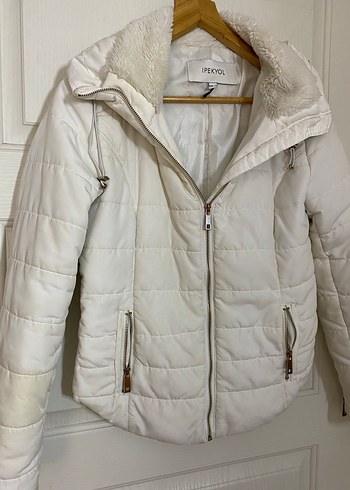 İpekyol Beyaz Fermuarlı Kadın Mont - Görsel 2