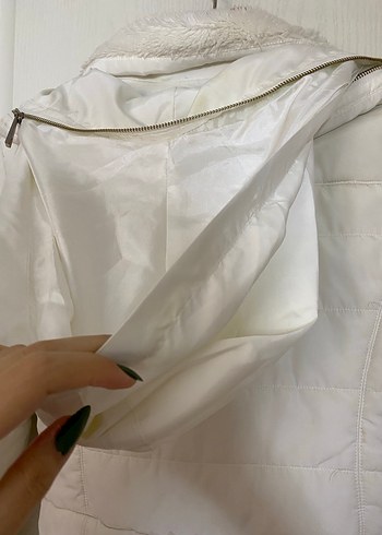 İpekyol Beyaz Fermuarlı Kadın Mont - Görsel 5