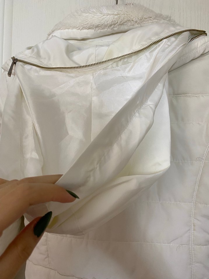 İpekyol Beyaz Fermuarlı Kadın Mont - Görsel 5