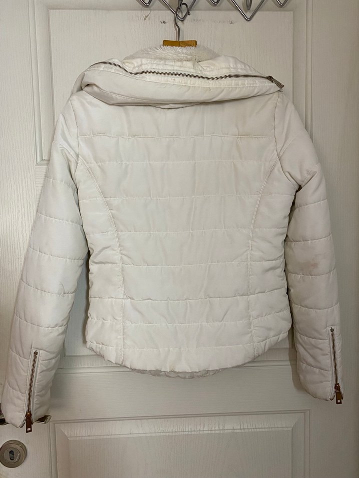 İpekyol Beyaz Fermuarlı Kadın Mont - Görsel 4