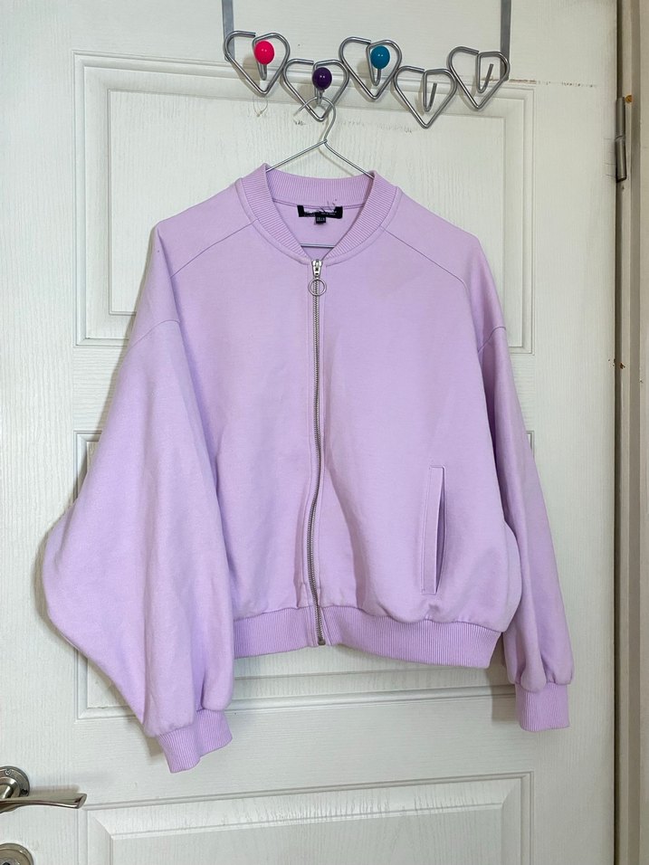 Lila bomber ceket - Görsel 3