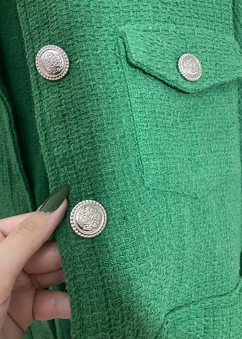 Yeşil tüvit ceket - Görsel 7