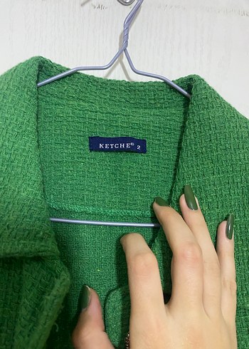 Yeşil tüvit ceket - Görsel 4